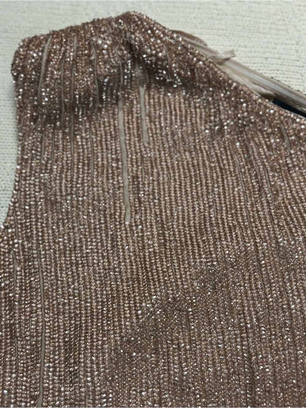 Retrofete Taupe Sequin Dress Sz M - Picture 7 of 13